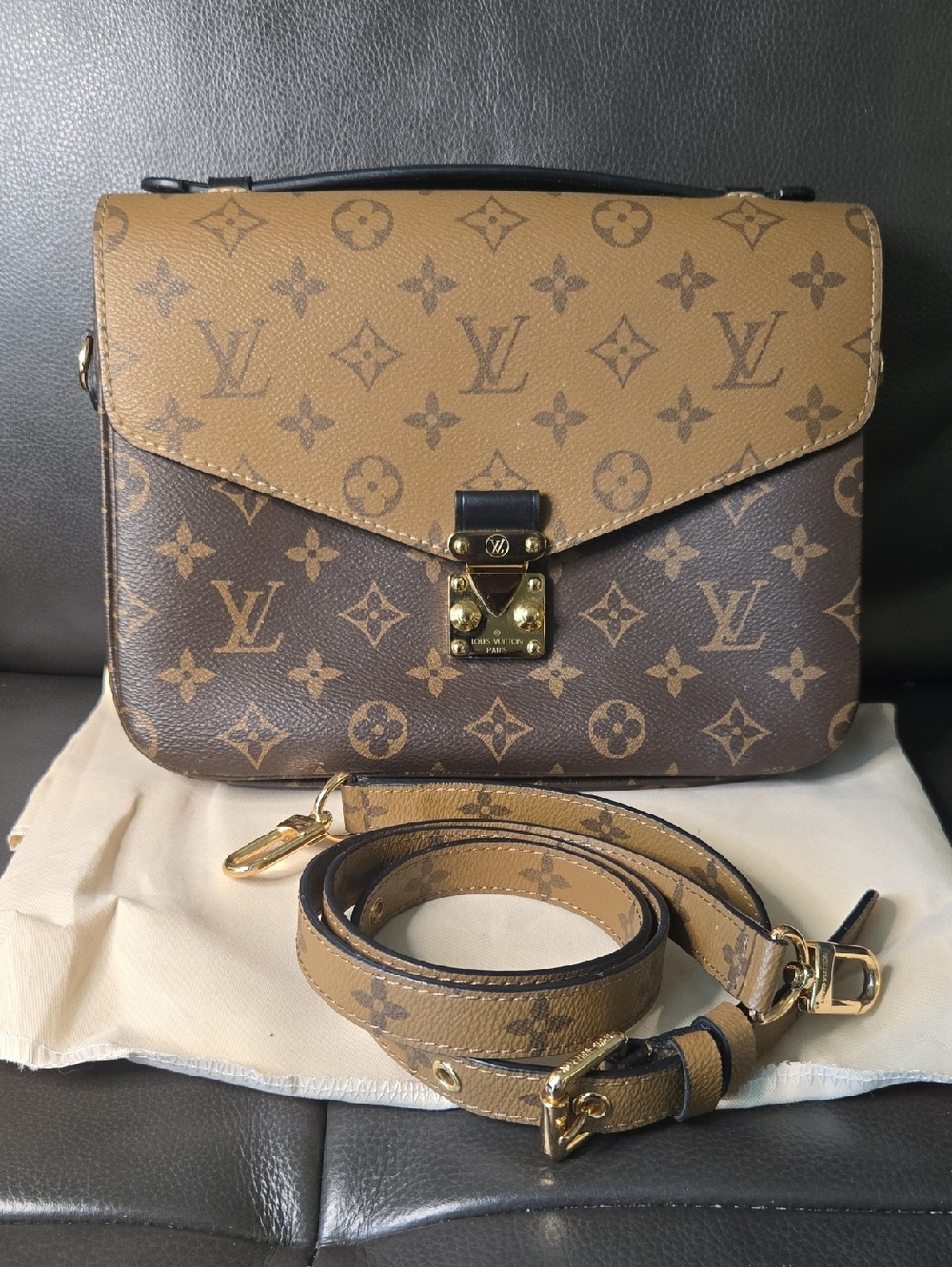 (#2) Two Tone Reverse Monogram Crossbody W/ Dustbag